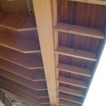 Detailed exposed rafter tails in soffit 