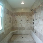 Master shower with marble