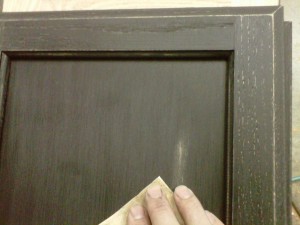 Giving a distressed look to some cabinets